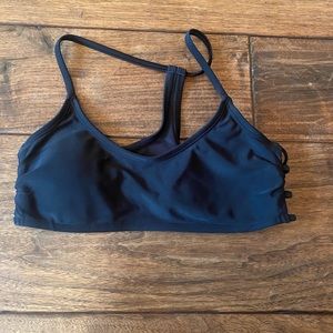 athletic swim top with ribbed sides